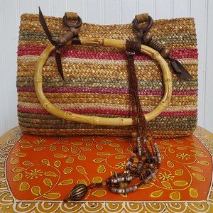 Croft & Barrow Multicolor Straw Purse